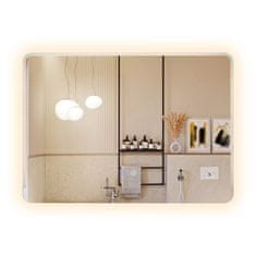 Northix LED kopalniško ogledalo 70x50 cm s funkcijo proti rosenju in zatemnljivimi lučmi