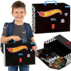 Hot Wheels Hot Wheels Debela šolska mapa z ročajem XXL za fante, trdna, za šolo, mapa za likovne projekte A4 9 cm