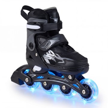 Northix Nastavljivi otroški rolerji z LED kolesi, velikost 30-33, ABEC-7 ležaji in PU kolesi