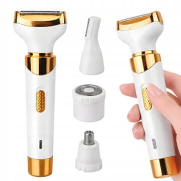 Verkgroup 4v1 brezžični aku. epilator dlačic za obrvi bikini nos in ušesa USB