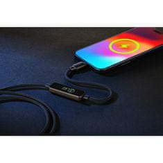 CellularLine USB kabel, TFT zaslon, USB-C, 240 W, 1,2 m, črni (USBDATATFTC2C12K)