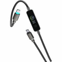 CellularLine USB kabel, TFT zaslon, USB-C, 240 W, 1,2 m, črni (USBDATATFTC2C12K)
