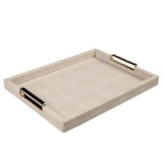 Evviva Pladenj Ecopel 40x24cm / pravokoten / bež / imitacija usnja