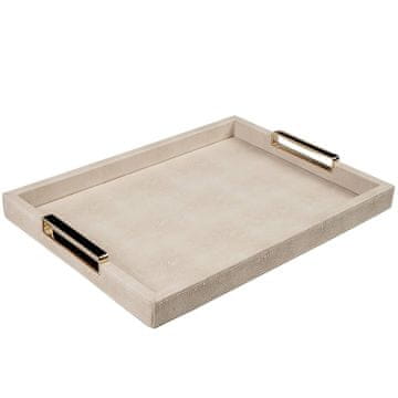 Evviva Pladenj Ecopel 44x32cm / pravokoten / bež / imitacija usnja