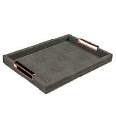 Evviva Pladenj Ecopel 40x28cm / pravokoten / siv / imitacija usnja