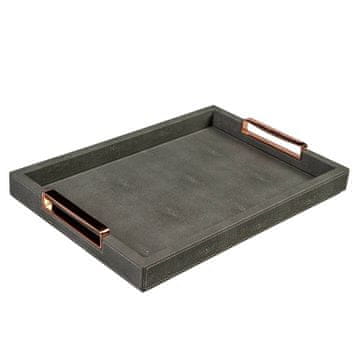 Evviva Pladenj Ecopel 40x28cm / pravokoten / siv / imitacija usnja