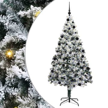 Vidaxl Umestno božično drevo Bela 210 cm PVC, jeklo in plastika