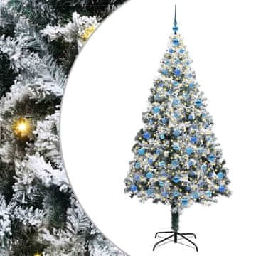 Vidaxl Umestno božično drevo Bela 210 cm PVC, jeklo in plastika