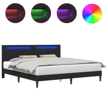 Vidaxl Konstrukcija postelje Črna 180 x 200 cm Umetno usnje