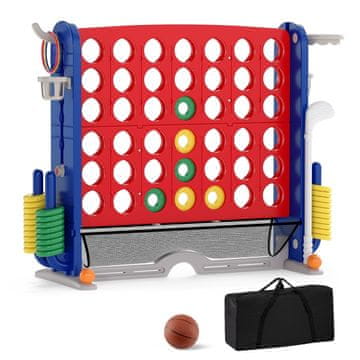 Northix Igralni komplet Giant Connect 4 v 1 z žogo za košarko, metom obročev in žogo za golf
