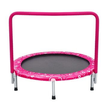 Northix 92 cm otroški trampolin z ročajem, zložljiv, nosilnost 150 kg, roza + črna