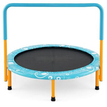 Northix Otroški mini trampolin z ročajem, zložljiv, 92 cm, nosilnost 150 kg, oranžen
