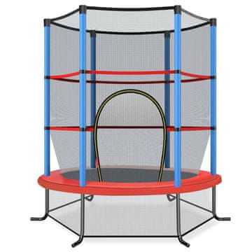 Northix Otroški trampolin z varnostno mrežo, 165 cm, moder, nosilnost 200 kg, šesterokotni okvir