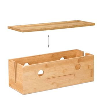 Northix Omarica za kable bambus 40x15x13 cm za skrivanje vtičnic