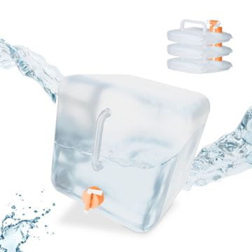 Northix Zložljiva posoda za vodo 4 kos 10L BPA free z pipo