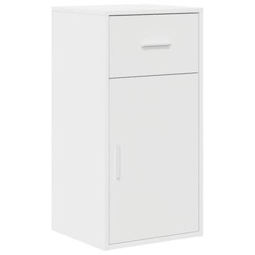 Vidaxl Strani šal s predalom Bela 38 x 34 x 75 cm