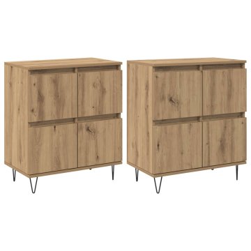 Vidaxl Stranske omare 2 pcs artisan hrast
