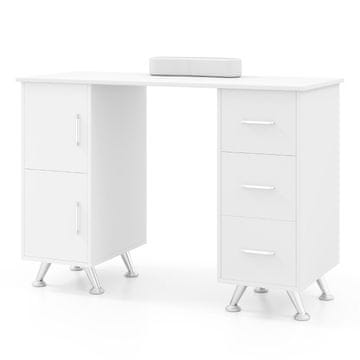 Northix Manikirna miza 108x45x76 cm bela MDF z predali