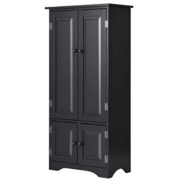 Northix Visoka omarica 59x32x123 cm MDF črna z policami