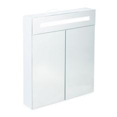 Northix LED zrcalna kopalniška omarica 60 cm 2 vrata iz jekla