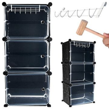 Iso Trade Plastična modularna omara za čevlje 44 x 93 x 30 cm črna