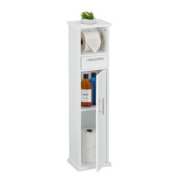 Northix Ozka kopalniška omarica s shrambo in držalom WC papir 120 cm bela