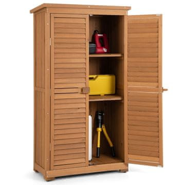 Northix Zunanja vrtna omara za orodje 160 cm lesena z asfaltno streho