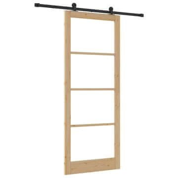 Vidaxl Drsna vrata ORKDAL Naravna in črna 93 x 232 cm