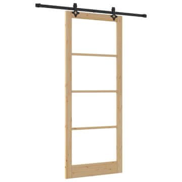 Vidaxl Drsna vrata ORKDAL Naravna in črna 93 x 232 cm
