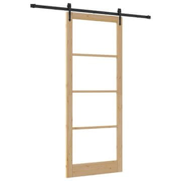 Vidaxl Drsna vrata Naravna in črna 93 x 232 cm