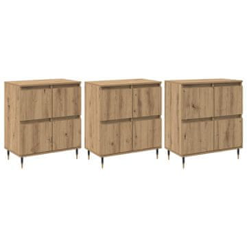 Vidaxl Omarica za shranjevanje 3 szt. Umetni hrast 60 x 35 x 70 cm