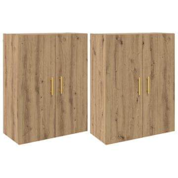 Vidaxl Omara za steno 2 szt. Umetni hrast 69,5 x 34 x 90 cm