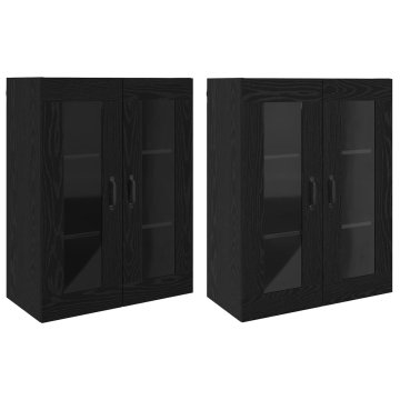Vidaxl Ogreti omarice 2 pcs Črni hrast 69,5 x 34 x 90 cm