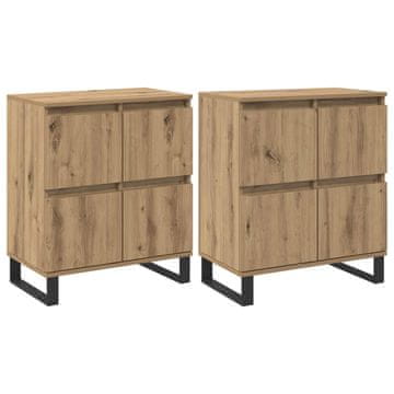 Vidaxl Strani šal 2 szt. Umetni hrast 60 x 35 x 70 cm