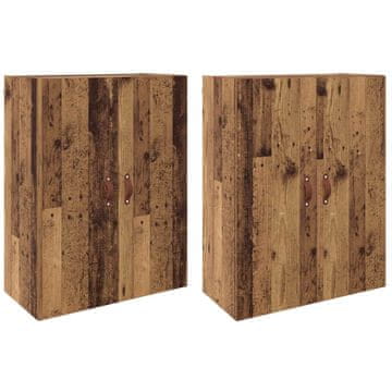 Vidaxl Omara za steno 2 pcs Star les 69,5 x 34 x 90 cm Konstruiran les