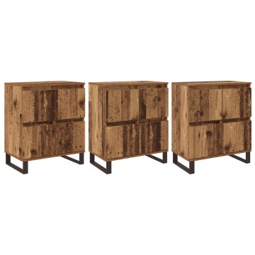 Vidaxl Strani šal 3 pcs Star les 60 x 35 x 70 cm