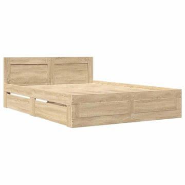 Vidaxl Konstrukcija postelje 2 szt. Sonoma 137 x 188 cm Konstruiran les