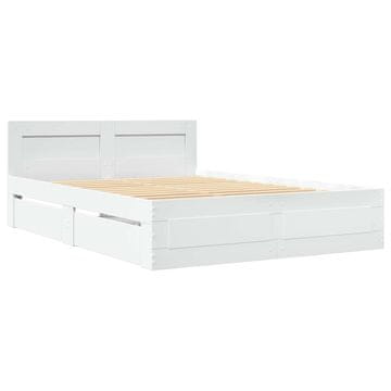 Vidaxl Konstrukcija postelje 2 szt. Bela 137 x 188 cm Konstruiran les