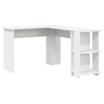 Vidaxl Kotniška miza Bela 140 x 113,5 x 75 cm Inženirski les