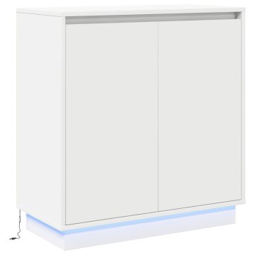 Vidaxl LED bočni predalnik Bela 71 x 34,5 x 75 cm Inženirski les