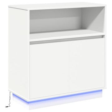 Vidaxl LED bočni predalnik Bela 71 x 34,5 x 75 cm Konstruiran les