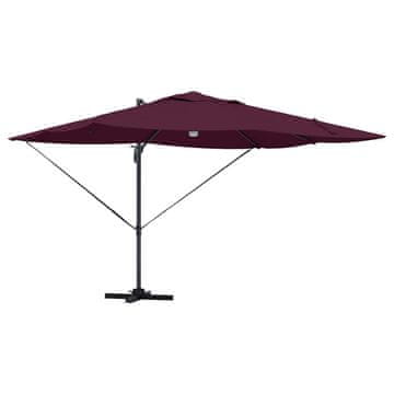 Vidaxl Senčnik Bordeaux rdeča 351 x 250 x 253 cm Poliester in aluminij