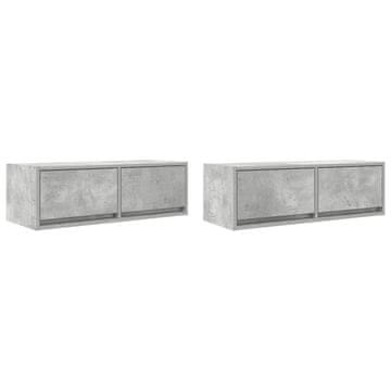 Vidaxl TV omarica 2 kosa betonsko siva 80x31x25,5 cm inženirski les