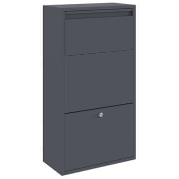 Vidaxl Škatla za dostavo z vrati Antracit 44 x 22 x 82 cm Jeklo