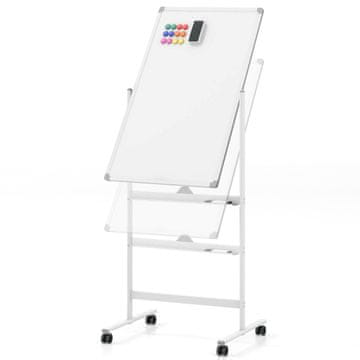Northix Dvostranska mobilna bela tabla 60 x 90 cm z dodatki