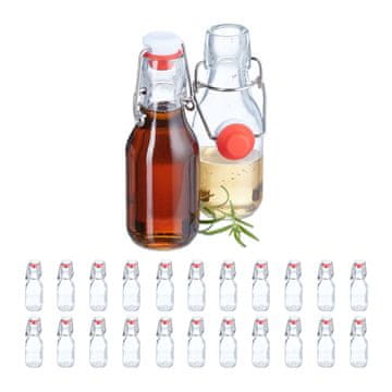 Northix Steklenice 100 ml s patentnim zapiranjem steklo 24 kos