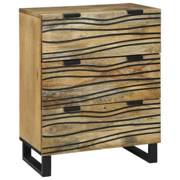 Vidaxl Strani šal s predalom Rjava 60 x 33.5 x 75 cm Trden mangov les
