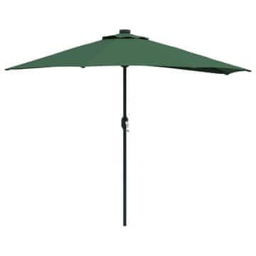 Vidaxl Vrtni dežnik 294 x 150 x 224 cm Poliester in jeklo Zelena