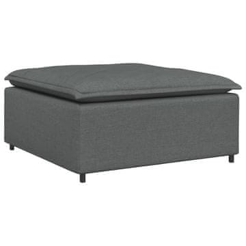 Vidaxl Modularni kavč s podnožjem, temno siv 100x100x48 cm