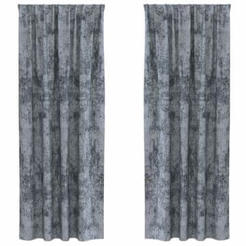 Vidaxl Velvete zavese z zavesami 2 szt. Srebrno siva 260 x 140 cm Žamet